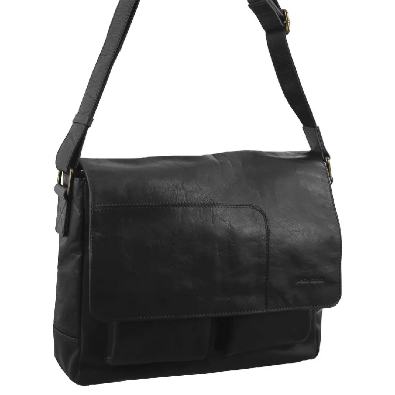 RFID - blocking 14 - inch laptop messenger bag for security - conscious usersPierre Cardin PC2805 Black Computer Bag