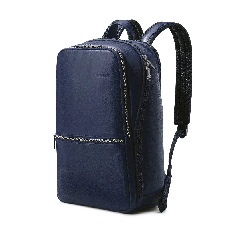 Shock - absorbing 14 - inch laptop backpack for rough handlingSamsonite Classic Leather 126036 Slim Backpack - Navy