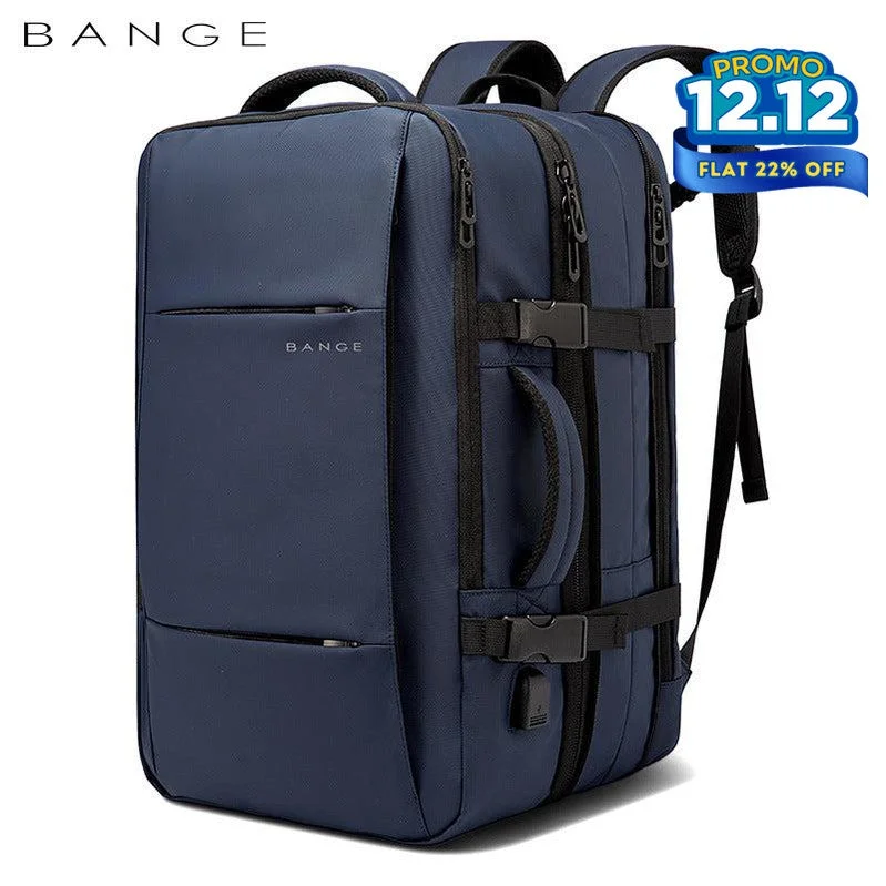 Collapsible 12 - inch laptop backpack for storage convenienceBANGE Digital Nomad Travel Backpack - Blue