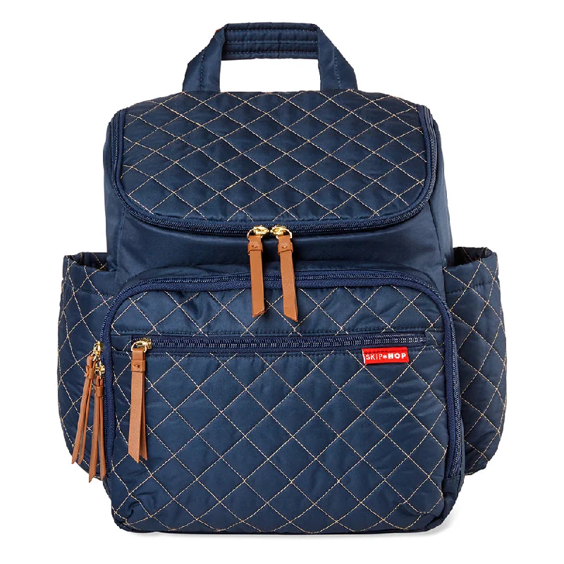 Luxury leather 13 - inch laptop case with gold accents for high - end usersSkip Hop - Forma Nappy Backpack - Navy