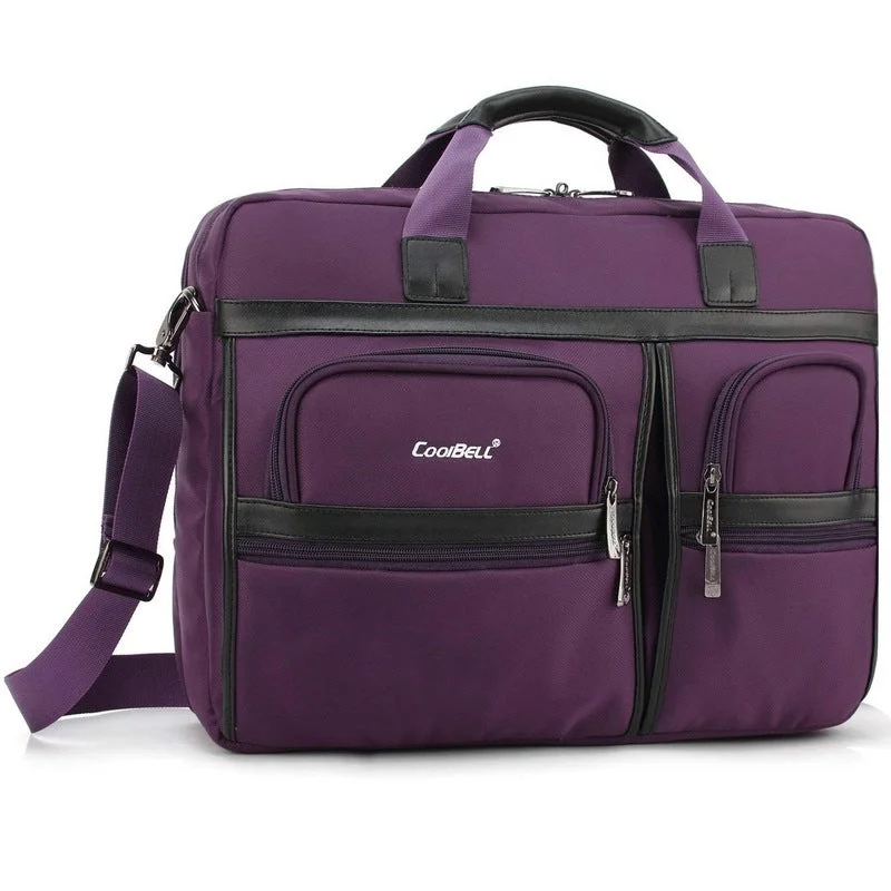 Reflective - trim 16 - inch laptop messenger bag for night commutingTHE CLOWNFISH CoolBELL Large Capacity Business Multifunction Computer Notebook Laptop Bag Shoulder Messenger Bag (15.6 Inch, Purple)