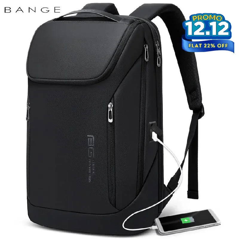 Ergonomic 13 - inch laptop backpack with padded straps for comfortBANGE Ultimate Travel Laptop Backpack - Black