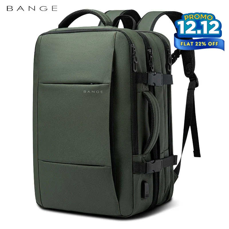 15.6 - inch waterproof laptop backpack with multiple compartments for business travelBANGE Digital Nomad Travel Backpack - Green