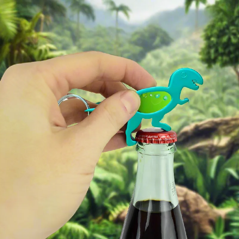 Hanging Travel Toiletry Bags with Multiple Pockets in TealDinosaur Bottle Opener Keychain- T-Rex- $8.00