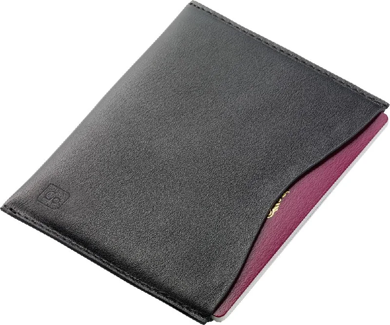 Leather - Trimmed Travel Laptop Sleeves in Burgundy for ProtectionRFID Passport Slip