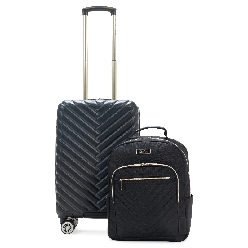 Travel - Size Toiletry Bottles with Leak - Proof Caps in ClearKenneth Cole Reaction Madison Square 8-Wheel Expandable Luggage & Chelsea Backpack 2-Piece Bundle (20" Carry-On & Backpack)