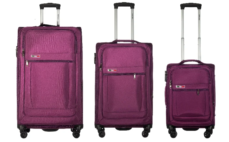 Leather - Trimmed Travel Laptop Sleeves in Burgundy for ProtectionLuca Collection Purple luggage Set 3pc(20/26/30") Suitcase