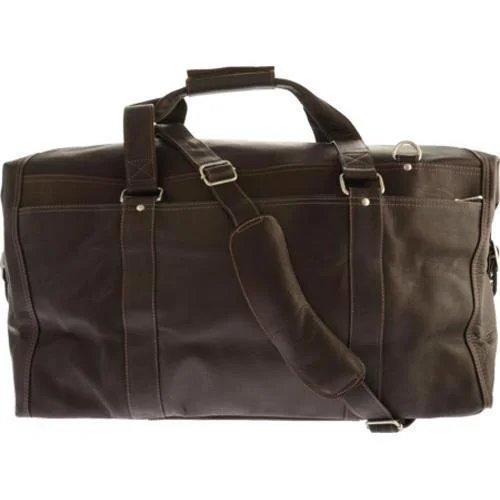 Travel - Size Toiletry Bottles with Leak - Proof Caps in ClearPiel Leather Extra Large Zip-Pocket Duffel