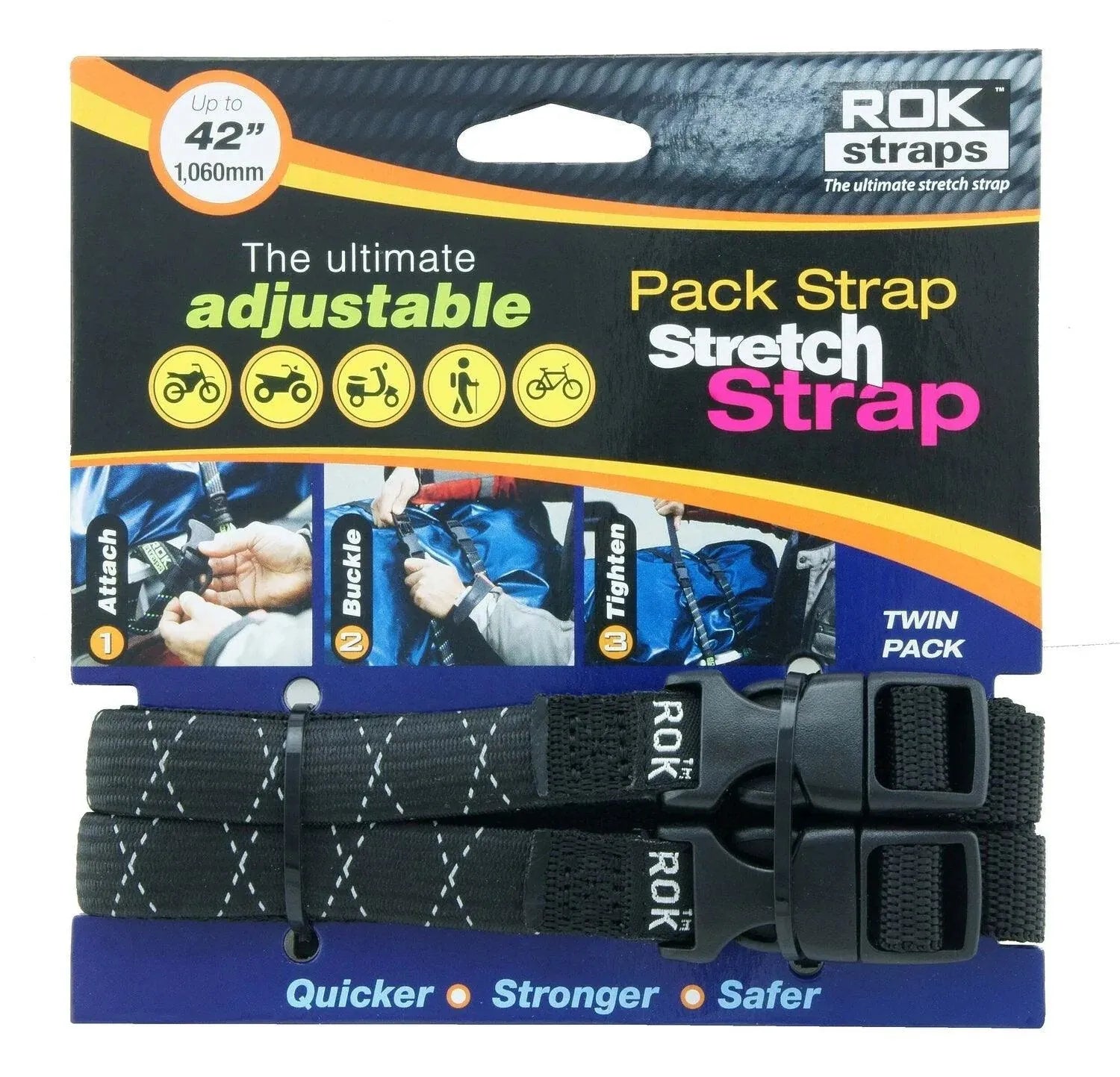 Lightweight Nylon Travel Organizer Pouches in Multicolor for Neat PackingROK Straps | Pack Stretch Strap