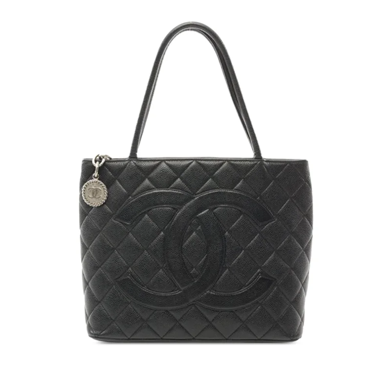 Geometric - Printed Tote Bag in Multicolor for a Contemporary and Trendy OutfitBlack Chanel Caviar Medallion Tote