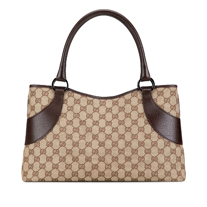 Monogrammed Tote Bag in Brown Leather with Personalized Initials for a Custom and Elegant TouchBrown Gucci GG Canvas Tote