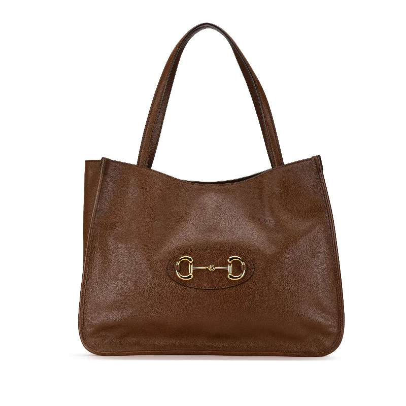 Oversized Jute Tote Bag in Natural Color with Rope Handles for a Beach VacationBrown Gucci Medium Leather Horsebit 1955 Tote