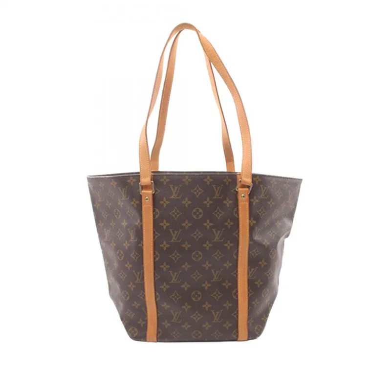 Monogrammed Tote Bag in Brown Leather with Personalized Initials for a Custom and Elegant TouchBrown Louis Vuitton Monogram Sac Shopping Tote Bag