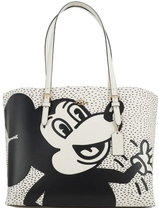 Geometric - Printed Tote Bag in Multicolor for a Contemporary and Trendy OutfitCOACH (C6978) Mickey Mouse X Keith Haring Mollie Large Leather Shoulder Tote Bag