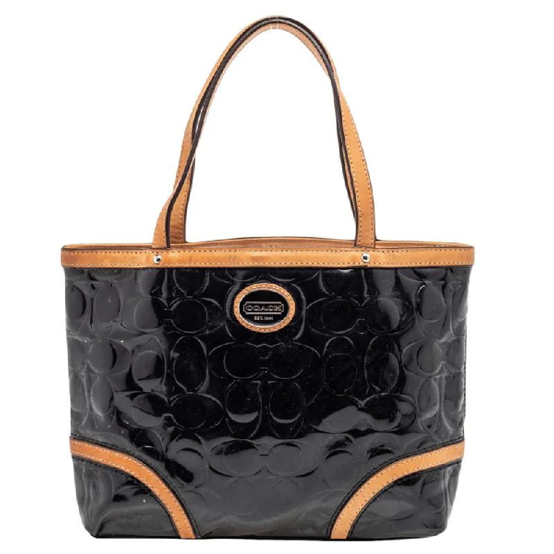 Tote Bag with RFID - Blocking Pocket in Black for Protecting Your Cards and InformationCoach  Patent Leather Peyton Tote