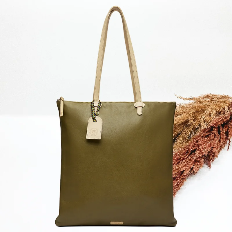 Tote Bag with Adjustable Shoulder Strap in Olive Green for Comfortable CarryingConsuela | Ashley Shopper Tote