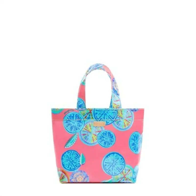 Geometric - Printed Tote Bag in Multicolor for a Contemporary and Trendy OutfitFrenchie Mini Grab N Go Bag In Perwinkle/pink