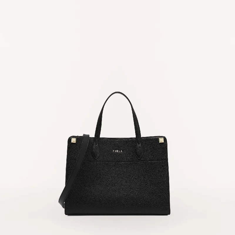 Tote Bag with RFID - Blocking Pocket in Black for Protecting Your Cards and InformationFurla Afrodite Tote M