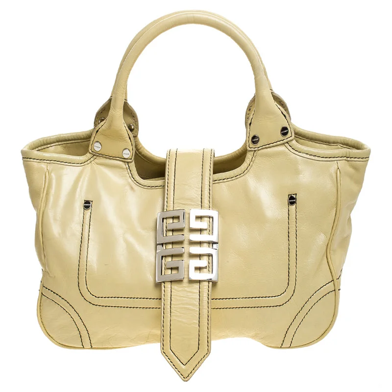 Women's Printed Tote Bag in Floral Patterns for a Spring - Themed Shopping TripGivenchy Citrine Leather Tote