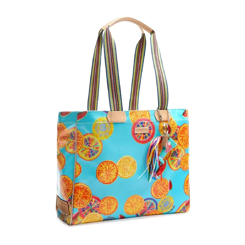 Metallic Tote Bag in Rose Gold with Chain Handles for a Glamorous Night OutJourney Cha Cha Tote Bag In Turquoise/orange