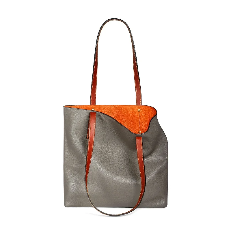 Women's Tote Bag with Magnetic Closure in Orange for Easy Access on the GoReversible Tote Bag