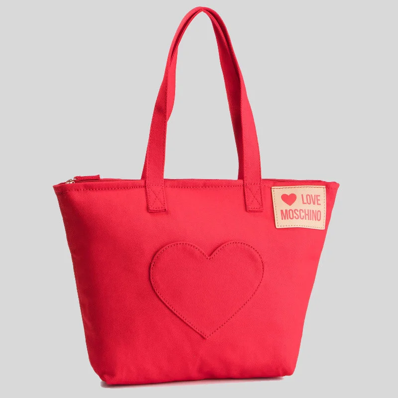 Women's Tote Bag with Detachable Pouch in Purple for Added ConvenienceLove Moschino Heart Shopping Tote Bag Red JC4250PP07KG050A