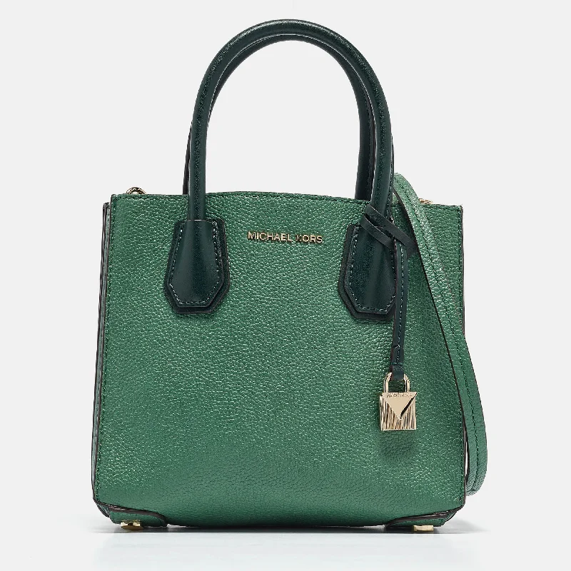 Women's Tote Bag with Inner Compartments in Gray for Organizing Everyday EssentialsMichael Kors Green Leather Small Mercer Tote