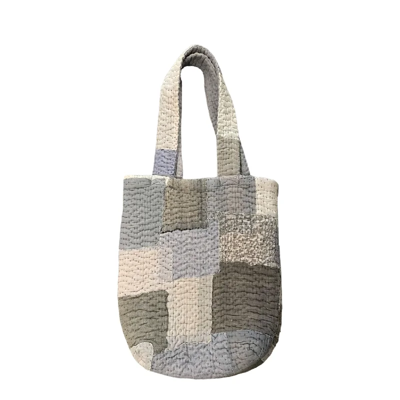 Patchwork Tote Bag in Denim with Vintage - Inspired Designs for a Retro AppealLANDSCAPE TOTE BAG