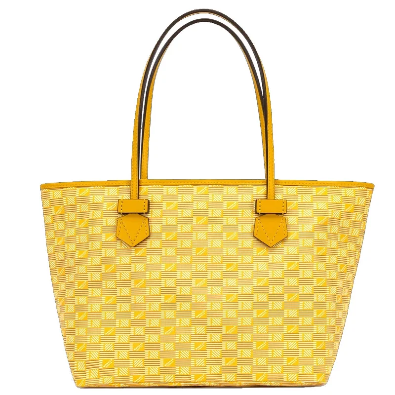 Oversized Jute Tote Bag in Natural Color with Rope Handles for a Beach VacationSaint Tropez Zip Tote GM, Yellow