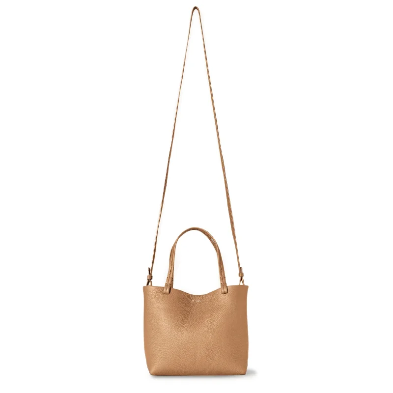 Metallic Tote Bag in Rose Gold with Chain Handles for a Glamorous Night OutPark Tote Small, Grained, Cinnamon