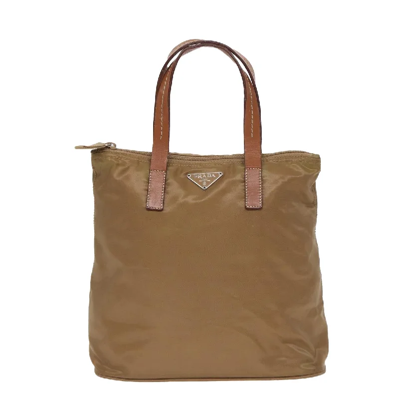 Small Vegan Leather Tote Bag in Blush Pink with Gold - Tone Hardware for a Feminine and Stylish AccessoryPrada Tessuto  Synthetic Tote Bag (Pre-Owned)