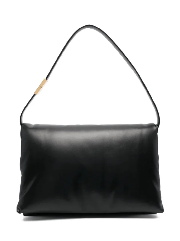 Faux Fur - Trimmed Tote Bag in White for a Cozy Winter LookPrisma black shoulder bag