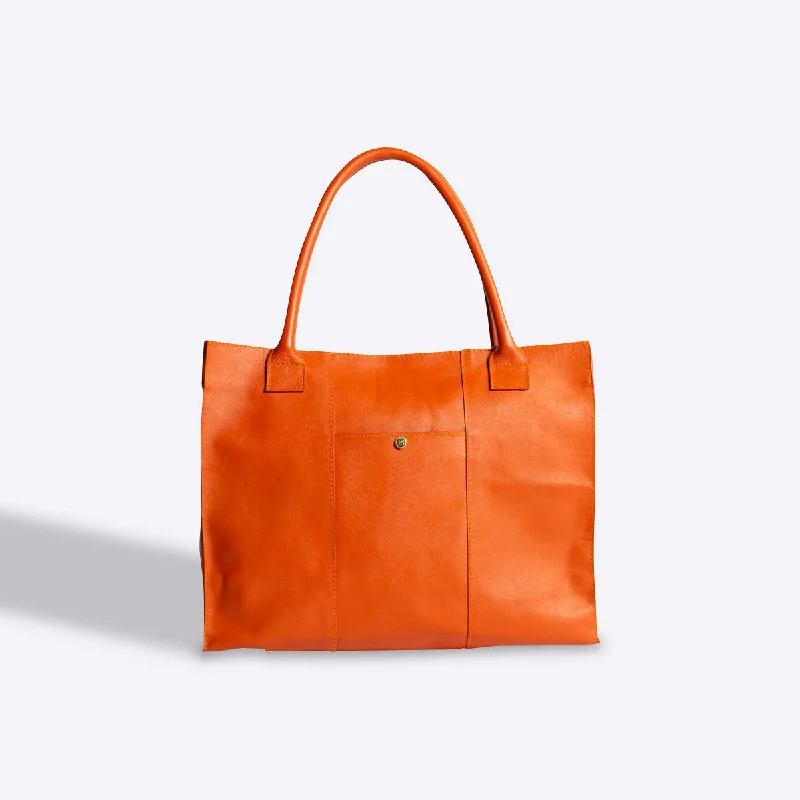 Faux Fur - Trimmed Tote Bag in White for a Cozy Winter LookThe Calista Tote (Tangerine)