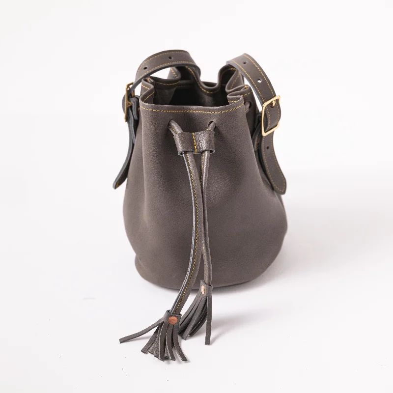 Vegan Leather Bucket Bag in Light Gray for the Ethical FashionistaGrey Cypress Bucket Bag