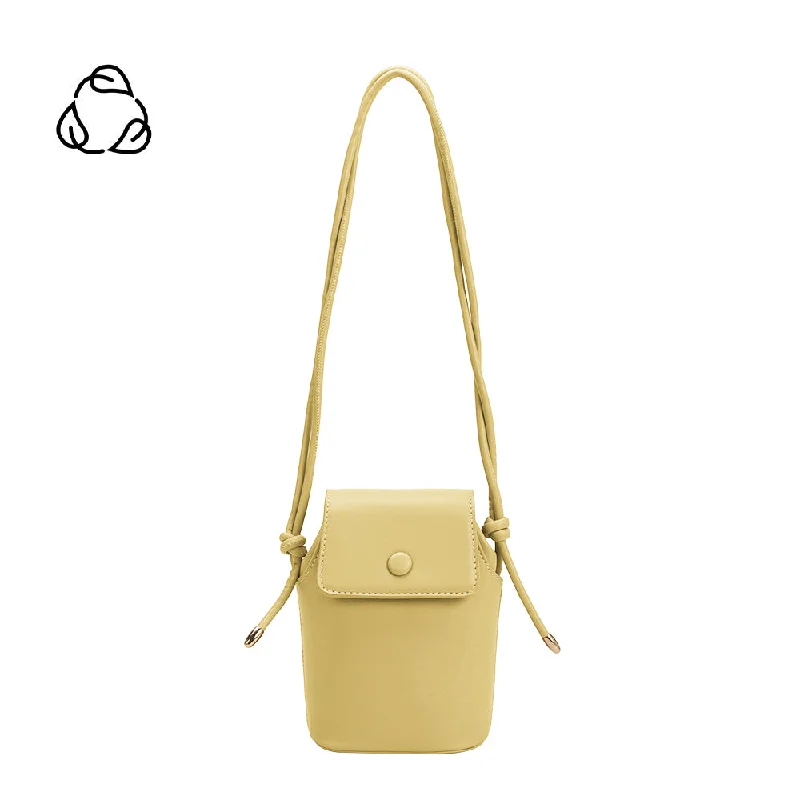 Leather - Trimmed Denim Crossbody Bag in Blue for a Vintage - Inspired LookAbigail Yellow Phone Crossbody Bag