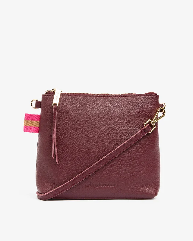 Straw Crossbody Bag in Natural Color for Beach Vacations and Summer DaysAlexis Crossbody - Burgundy