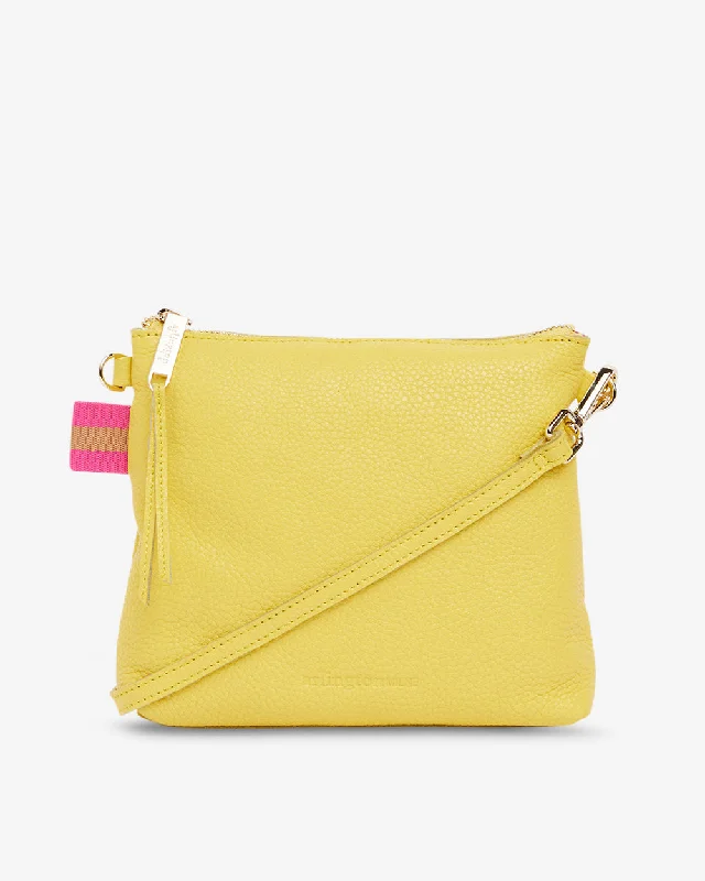 Women's Mini Crossbody Bag in Pink Velvet with Rhinestone Accents for Girls' Nights OutAlexis Crossbody - Yellow