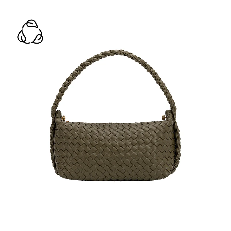 Quilted Leather Crossbody Bag in Cream for a Classic and Elegant AppearanceAlma Olive Recycled Vegan Crossbody Bag