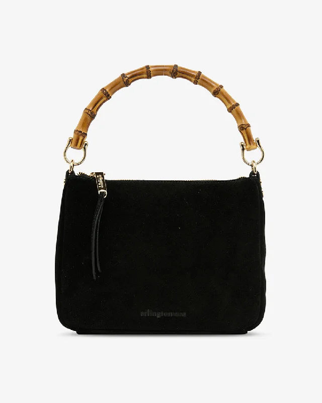 Straw Crossbody Bag in Natural Color for Beach Vacations and Summer DaysBridget Bag - Black Suede