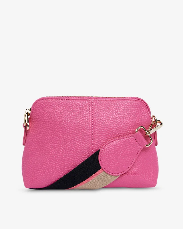 Women's Small Leather Crossbody Bag in Black with Gold Hardware for Evening PartiesBurbank Crossbody - Fuchsia