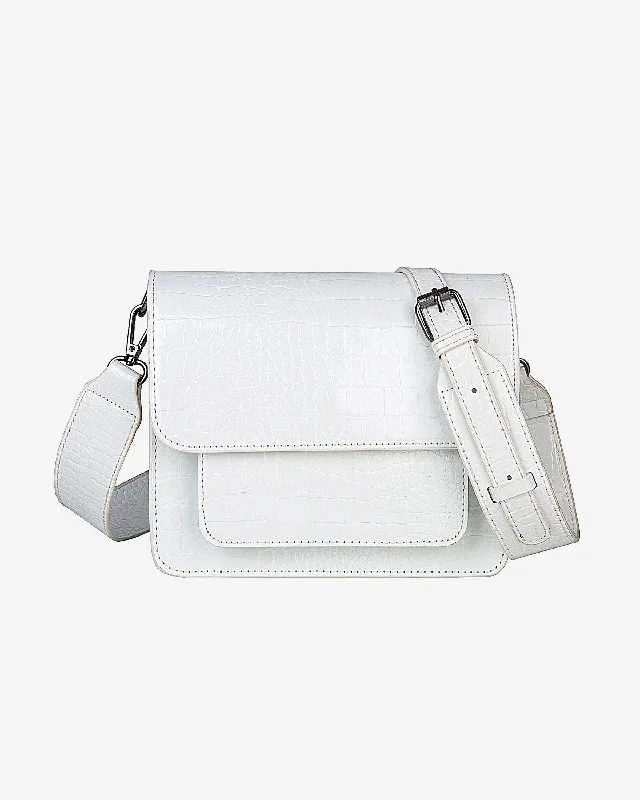 Women's Crossbody Bag with Zippered Pocket on the Back in Red for SecurityCAYMAN POCKET TRACE - White