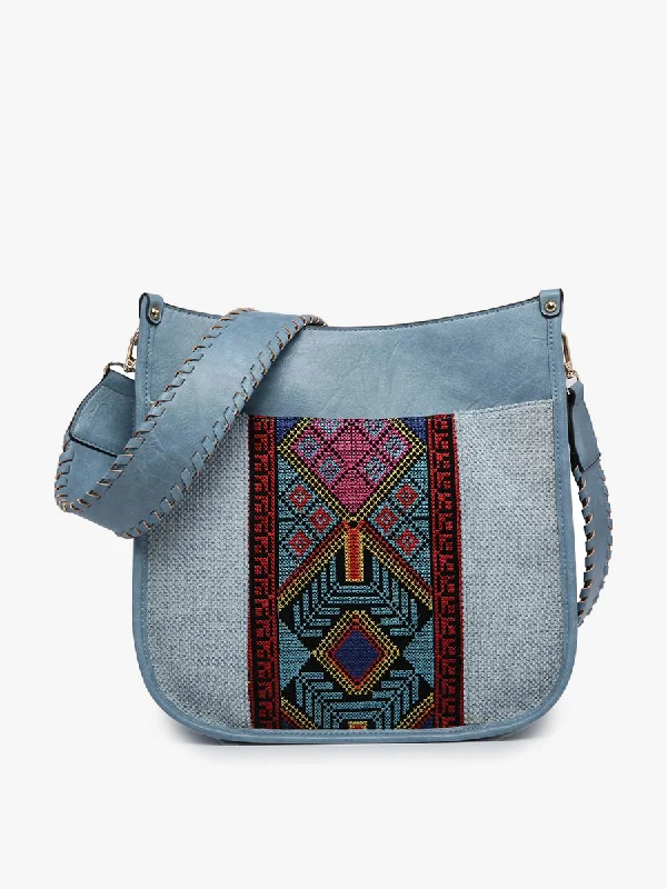 Hand - painted Canvas Crossbody Bag in Yellow for a Unique and Artistic LookChloe Tribal Crossbody