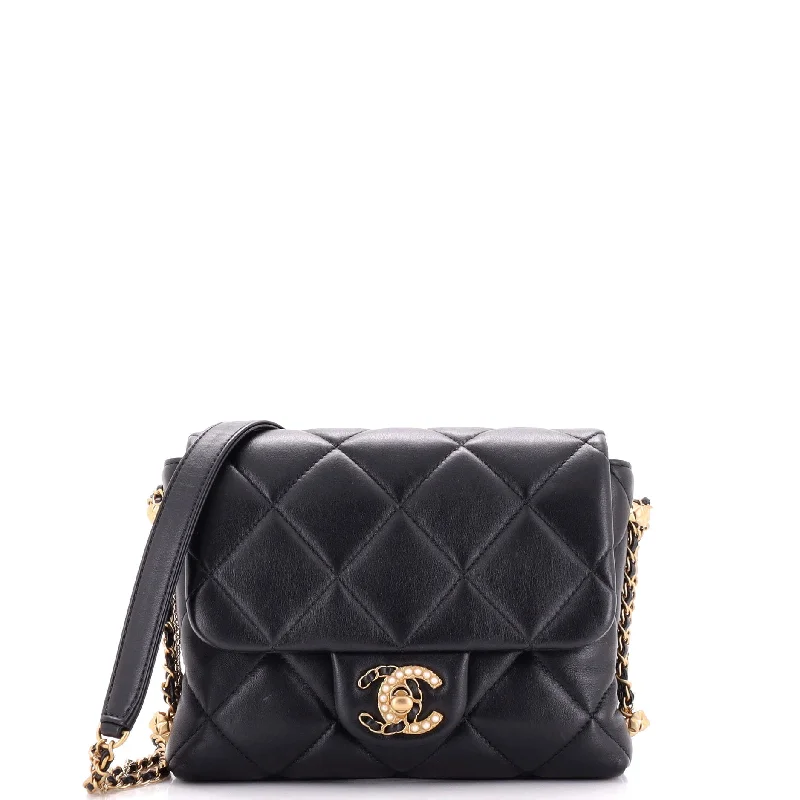 Geometric - Printed PVC Crossbody Bag in Multicolor for Trendy Street StyleCrush on Chains Flap Bag Quilted Lambskin Mini