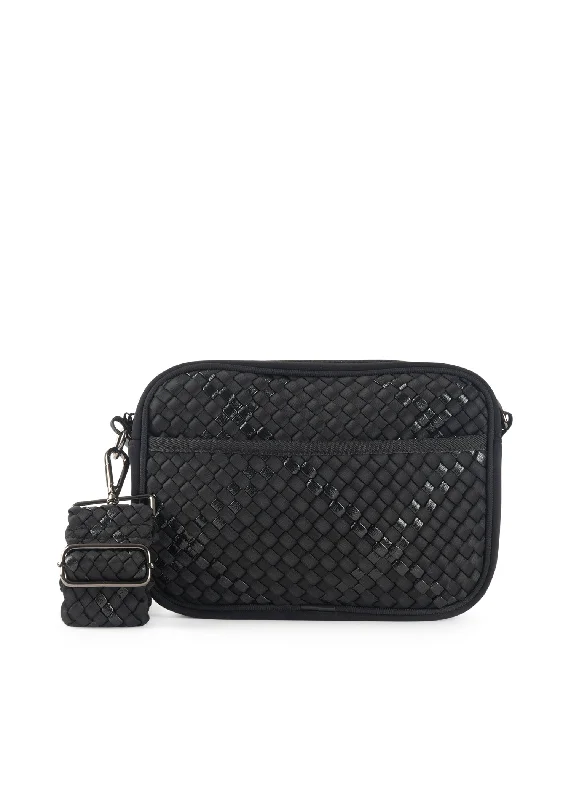 Women's Crossbody Bag with Magnetic Closure in White for Quick AccessDrew Noir Woven Crossbody