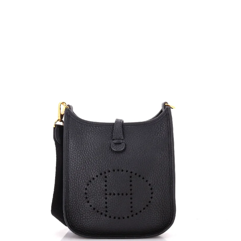 Women's Small Leather Crossbody Bag in Black with Gold Hardware for Evening PartiesEvelyne Bag Gen III Clemence TPM