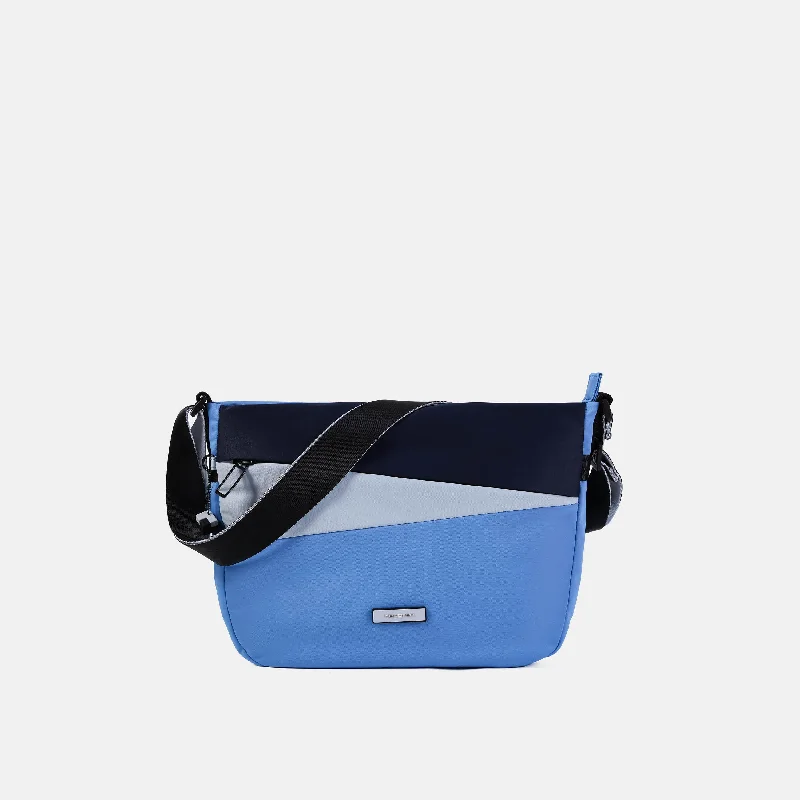 Leather - Trimmed Denim Crossbody Bag in Blue for a Vintage - Inspired LookGRAVITY