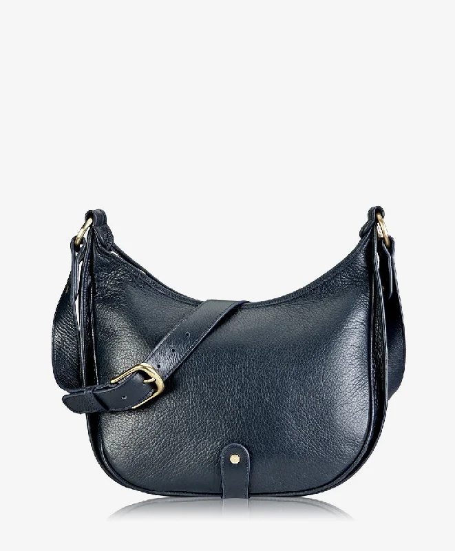 Leather - Trimmed Denim Crossbody Bag in Blue for a Vintage - Inspired LookLauren Saddle Bag