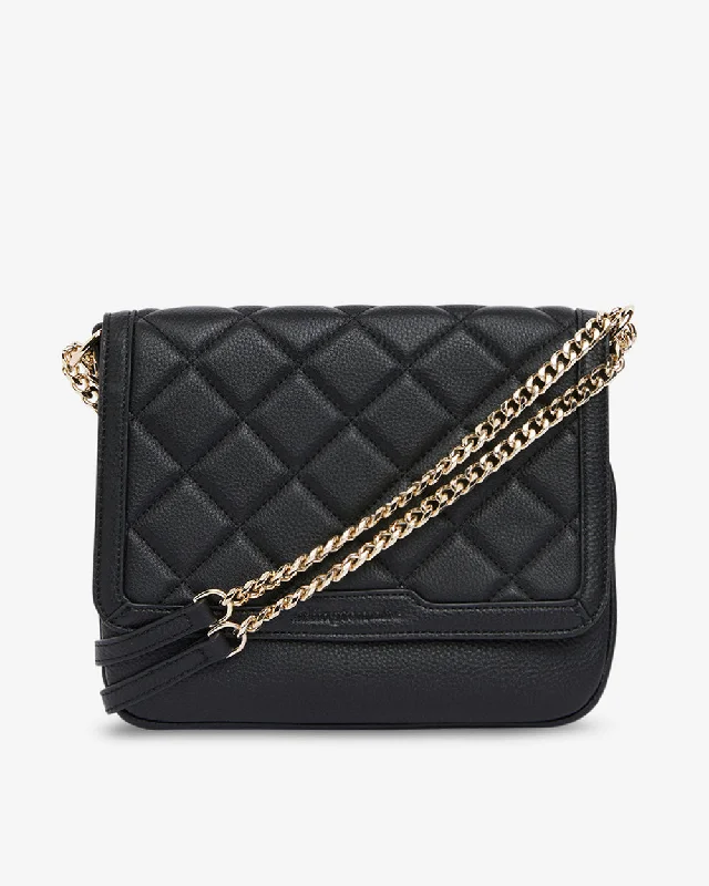 Quilted Leather Crossbody Bag in Cream for a Classic and Elegant AppearanceMelody Bag - Black