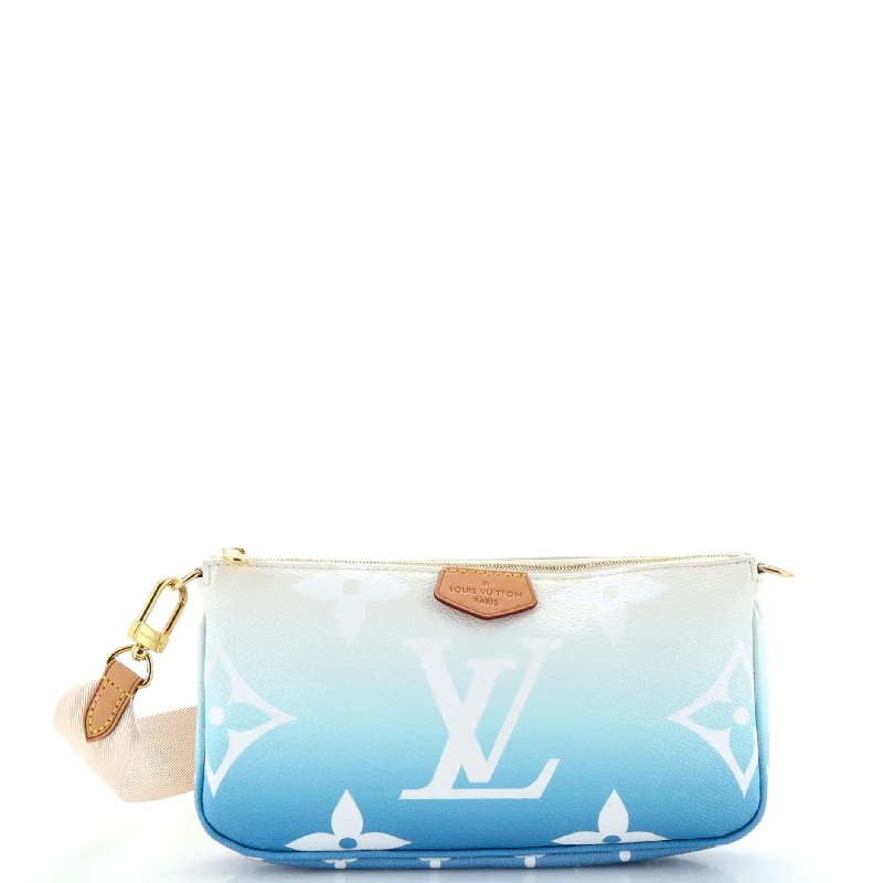 Leather - Trimmed Denim Crossbody Bag in Blue for a Vintage - Inspired LookMulti Pochette Accessoires By The Pool Monogram Giant