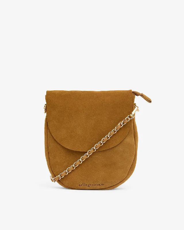 Large Faux Leather Crossbody Bag in Brown with Tassel Details for Casual TravelPhoebe Pouch - Toffee Suede